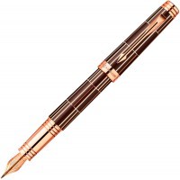 Ручка перьевая Parker Premier Luxury F565 Brown PG, перо F золото 18K покрытое золотом розовым