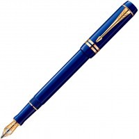 Ручка перьевая Parker Duofold F77 Centennial Historical Color Lapis Lazuli GT, перо F золото 18K с родиевым покрытием