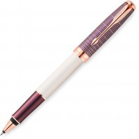 Ручка роллер Parker Sonnet T536 Contort Purple Cisele F черные чернила