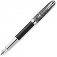 Ручка перьевая Parker Sonnet F536 Contort Black Cisele, перо F золото 18K с рутениевым покрытием