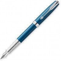 Ручка перьевая Parker Sonnet F533 Secret Blue Shell, перо F золото 18K с родиевым покрытием