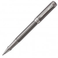 Ручка роллер Parker Duofold T308 Prestige Ruthenium Chiselled CT F черные чернила