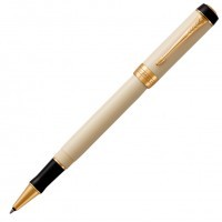 Ручка роллер Parker Duofold T74 White/Black GT F черные чернила