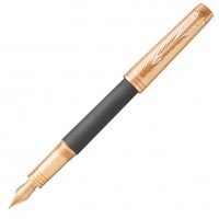 Ручка перьевая Parker Premier F567 Storm Grey GT, перо F золото 18K