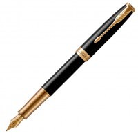 Ручка перьевая Parker Sonnet Core F530 LaqBlack GT, перо F золото 18K