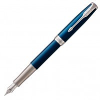 Ручка перьевая Parker Sonnet Core F539 LaqBlue CT, перо F золото 18K