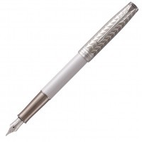 Ручка перьевая Parker Sonnet Premium F540 Pearl Metal PGT, перо F золото 18K