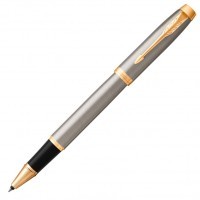 Ручка роллер Parker IM Core T321 Brushed Metal GT F черные чернила