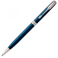 Ручка шариковая Parker Sonnet Core K439 Slim LaqBlue CT M черные чернила