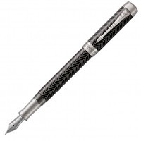 Ручка перьевая Parker Duofold F307 Prestige Centennial Black Chevron CT, перо F золото 18K с рутениевым покрытием