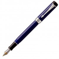 Ручка перьевая Parker Duofold F77 Centennial Blue/Black CT, перо F золото 18K с родиевым покрытием