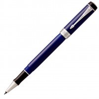 Ручка роллер Parker Duofold T74 Blue/Black CT F черные чернила