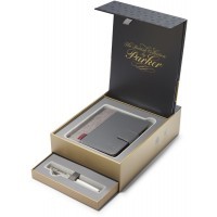Набор Parker Sonnet F540 Pearl Metal PGT ручка перьевая F  + органайзер