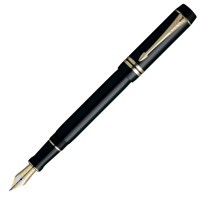 Ручка перьевая Parker Duofold F77 Centennial Black GT, перо F золото 18K