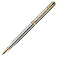 Ручка шариковая Parker Sonnet Slim K427 Stainless Steel GT M черные чернила