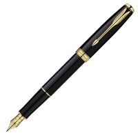 Ручка перьевая Parker Sonnet F530 LaqBlack GT, перо F золото 18K