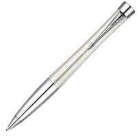 Ручка шариковая Parker Urban Premium K204 Pearl Metal Chiselled M синие чернила