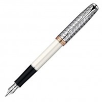 Ручка перьевая Parker Sonnet F540 Pearl Metal PGT, перо F золото 18K с родиевым покрытием