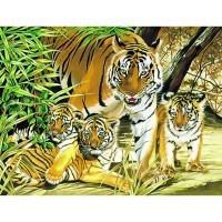 Набор Reeves `Рисование по номерам` Тигр с детенышами