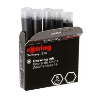 Чернила для рапидографа Rotring, черный картиридж, 5 шт., картон. коробка