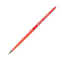 Кисть соболь-микс круглая №3 ROUBLOFF Aqua Red, короткая ручка, обойма soft-touch