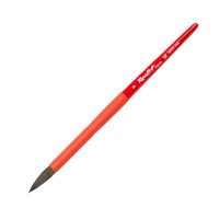 Кисть соболь-микс круглая №8 ROUBLOFF Aqua Red, короткая ручка, обойма soft-touch