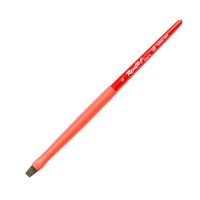 Кисть соболь-микс плоская №8 ROUBLOFF Aqua Red, короткая ручка, обойма soft-touch