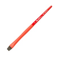 Кисть соболь-микс плоская №12 ROUBLOFF Aqua Red, короткая ручка, обойма soft-touch