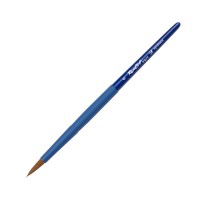 Кисть синтетика (коричн.) круглая №6 ROUBLOFF Aqua Blue, короткая ручка, обойма soft-touch