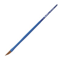 Кисть синтетика (коричн.) даггер №8 ROUBLOFF Aqua Blue, длинная ручка, обойма soft-touch