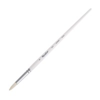 Кисть белая синтетика круглая №8 ROUBLOFF 1B12, длинная ручка