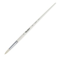Кисть белая синтетика круглая №12 ROUBLOFF 1B12, длинная ручка