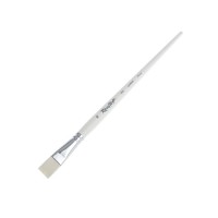Кисть белая синтетика плоская №16 ROUBLOFF 1B22, длинная ручка