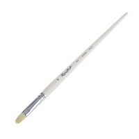Кисть белая синтетика овальная №14 ROUBLOFF 1B32, длинная ручка