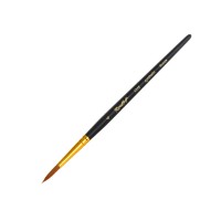 Кисть синтетика (жесткая) круглая №4 ROUBLOFF 1315, короткая черная ручка