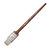 Кисть коза (белая) флейц №25 ROUBLOFF 5G25C, короткая круглая ручка (орех)