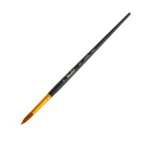 Кисть синтетика (жесткая) круглая укороч. №8 ROUBLOFF 1317, длинная черная ручка