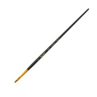 Кисть синтетика (жесткая) плоская укороч. №4 ROUBLOFF 1327, длинная черная ручка