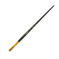 Кисть синтетика (жесткая) плоская укороч. №8 ROUBLOFF 1327, длинная черная ручка