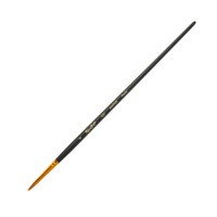 Кисть синтетика (жесткая) овальная укороч. №4 ROUBLOFF 1337, длинная черная ручка