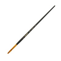 Кисть синтетика (жесткая) овальная укороч. №6 ROUBLOFF 1337, длинная черная ручка