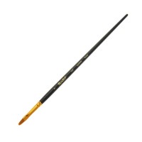 Кисть синтетика (жесткая) овальная укороч. №7 ROUBLOFF 1337, длинная черная ручка