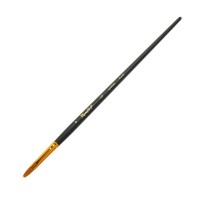 Кисть синтетика (жесткая) овальная укороч. №8 ROUBLOFF 1337, длинная черная ручка