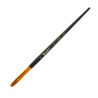 Кисть синтетика (жесткая) овальная укороч. №12 ROUBLOFF 1337, длинная черная ручка