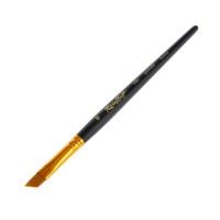 Кисть синтетика под колонок скошенная №10 ROUBLOFF 1S65, короткая черная ручка