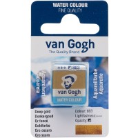 Краска акварельная Van Gogh кювета №803 Золото темное металлик