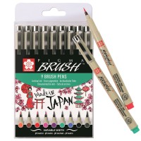 Набор капиллярных ручек PIGMA BRUSH Sakura, 9 цветов