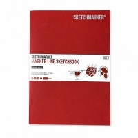 Скетчбук `Marker Line` Sketchmarker 160г/м2 18х25см, 16л., мягк. обложка, вишня