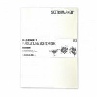 Скетчбук `Marker Line` Sketchmarker 160г/м2 18х25см, 16л., мягк. обложка, белый
