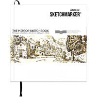 Скетчбук `The Mirror` Sketchmarker & Pushkinskiy 220г/м2 21х21см, 50л., белая тв.обложка
